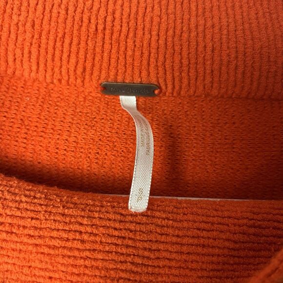 Free People Ottoman Slouchy Tunic Sweater Audacious Orange Small 262 - Picture 3 of 7